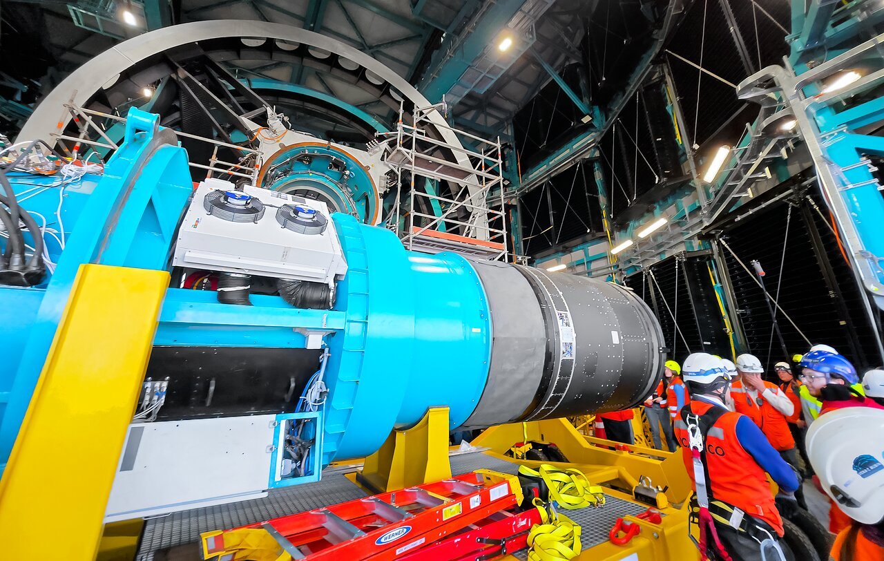 <p>The <a href="https://rubinobservatory.org/">NSF–DOE Vera C. Rubin Observatory</a> team installing the <a href="https://rubinobservatory.org/explore/how-rubin-works/technology/camera">LSST Camera</a> on the <a href="https://noirlab.edu/public/programs/vera-c-rubin-observatory/simonyi-survey-telescope/">Simonyi Survey Telescope</a> in March 2025.</p>